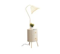 QYYZTQY Floor Lamp Floor Lamp with USB Charging Ports, Standing Reading Lamp with Table, Fabric Shade for Living Room and Bedroom Standing Lamp
