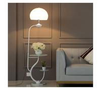 QYYZTQY Floor Lamp Glass Tray Floor Lantern Lamp, Bedside Lamp with Table, Standing Lamp for Living Room Bedroom Office Home House Standing Lamp(White)