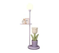 QYYZTQY Floor Lamp Table & Lamp Combo, Bedside Reading Lamp, End Table with Floor Lamp for Living Room, Den, Office, Bedroom Standing Lamp(Purple)