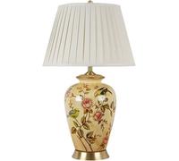 QYYZTQY Flower-and-Bird Painting Glazed Ceramic Table Lamp Porcelain Desk Lamps Gorgeous Bedroom Bedside Lamp Antique Vase Desk Lamp Art Deco Office Night Lamp