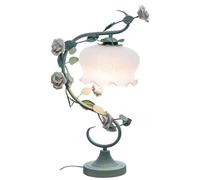 QYYZTQY Flower Table Lamp Rose Glass Desk Reading Light Nordic Desktop Nightstand Lamps Accent Lighting Floral Bedside Lights for Bedroom Living Room Restaurant Décor