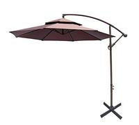 QYYZTQY Folding Parasol with Base 2.7m Large Outdoor Garden Sun Patio Leisure Umbrella, Height & Angle Adjustable
