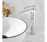 QYYZTQY Full Copper Gold Household Waterfall Toilet Cabinet washbasin Wash countertop Basin Hot and Cold Faucet, Chrome Plated High
