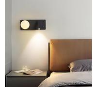 QYYZTQY G9 Indoor USB Charging Port Wall Lamp with 350°+90° Adjustable Spotlight (White Right, Warm Light)