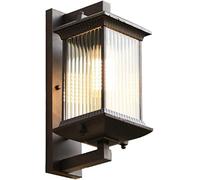 QYYZTQY Garden Classic Garden Aluminum Bracket Lantern with Glass Shade Retro E27 Fixture Wall Lamp Waterproof Lighting for Villa Outdoor Garage Entrance Decor Lamp