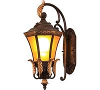 QYYZTQY Garden Classic Wall Lights Retro Outdoor Waterproof Fixture Wall Die-Cast Aluminum Fixture with Yellow Glass Wall Lamp Hard-Wired for Villa Garden Landscape Light Decor Lamp