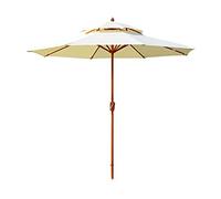 QYYZTQY Garden Outdoor Parasol, 270cm Double Top Table Market Umbrella Easy Crank Open, for Beach Pool Patio Good (Beige A)