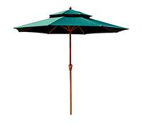 QYYZTQY Garden Outdoor Parasol, 270cm Double Top Table Market Umbrella Easy Crank Open, for Beach Pool Patio Good (Green A)