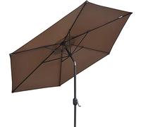 QYYZTQY Garden Parasol,Round Patio Umbrella,Outdoor Sun Shades with Tilt and Crank Mechanism,for Balconies,Beaches,Swimming Pools,2.5 M (Brown)