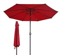 QYYZTQY Garden Parasol,Round Patio Umbrella,Outdoor Sun Shades with Tilt and Crank Mechanism,for Balconies,Beaches,Swimming Pools,2.5 M (Red)