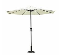 QYYZTQY Garden Parasol Round Sun Shade Outdoor W/Crank Tilt Cream 2.4m Patio Umbrella
