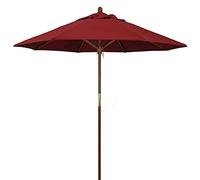 QYYZTQY Garden Parasol Umbrella Dark Green,Yellow,Khaki,White,Dark Red,Dark Blue,Brown,Black Patio Umbrellas,Round Portable Outdoor Canopy Sunshade Umbrella,Wood (D 2.7m/9ft)