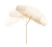 QYYZTQY Garden Parasol Umbrella,Tilt Outdoor Sun Shade Beach Umbrella with Fringe,6.5ft Portable UV Protection Patio for Holiday Pool Yard Table