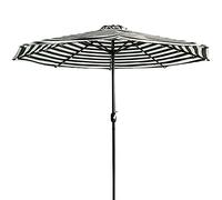 QYYZTQY Garden Parasols Parasol with Solar Lights Sun Shade Outdoor Umbrella 8 Sturdy Ribs for Lawn Deck Patio and Balcony (Black White 270cm(106in))