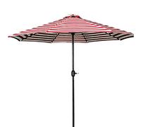 QYYZTQY Garden Parasols Parasol with Solar Lights Sun Shade Outdoor Umbrella 8 Sturdy Ribs for Lawn Deck Patio and Balcony (Red White 270cm(106in))