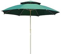 QYYZTQY Garden Patio Umbrellas Parasol, Tiltable Double-Top Detachable Round Umbrella, Outdoor, Courtyard, Terrace (Green 2.5m)