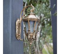 QYYZTQY Garden Retro Waterproof Lantern Oil Polished Bronze Finish Aluminum Garage Wall Outdoor Decor 53cm High Wall Lamp for Porch Garden Front Door Decor Lamp