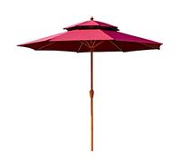 QYYZTQY Garden Umbrella 2.7m, Outdoor Sun Shade with Crank Handle, UV Protective, Additional Parasol Protection Cover, Gardens and Patios - Robust Aluminium, Red