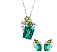 QYYZTQY Geometric Charm Jewellery Sets A Luxury Versatile Zirconia Adjustable Necklace and Stud Earrings Set,Bridal Bridesmaid Prom Costume Formal Accessories Jewelry