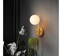 QYYZTQY Geometric Lamp, White Glass Globe Shade Light with Storage Container, Wall Mounted Lamps for Living Room Study Stairs Bedroom Bedside Lights, (Color : Yellow)