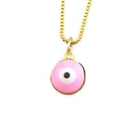QYYZTQY Girls Accessories: 10 Colors Copper Gold Plated Glass Eye Pendant Jewelry Party Necklace