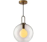 QYYZTQY Glass Globe Pendant Light V-intage Industrial Hanging Lamp Adjustable Kitchen Island Suspension Lights, Chandelier