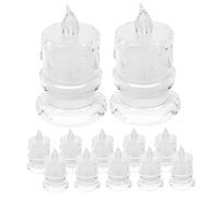 QYYZTQY Glass LED Pillar Candles 12pcs Candle Light Proposal LED Plastic Girl Realistic Candles Night Lamp