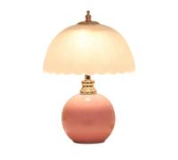 QYYZTQY Glass Night Stand Light Nordic Mushroom Table Lamp Dome Column Table Lamp LED Desktop Nightstand Lamp Accent Lamp for Home Decor Study Living Room Bedroom Girls Gift
