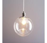 QYYZTQY Globe Pendant Light Chrome Hanging Ceiling Lamp Single Kitchen Island Lighting Fixture Single Chandelier Glass Suspension Lights for Dining Table Bedroom Bedside Loft