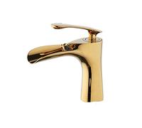 QYYZTQY Gold Bathroom with Single Handle Brass Deck Mount Basin Faucet Hot and Cold Sink Mixer Tap for Lavatory Bathroom,C(B)