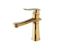QYYZTQY Gold Bathroom with Single Handle Brass Deck Mount Basin Faucet Hot and Cold Sink Mixer Tap for Lavatory Bathroom,C(C)