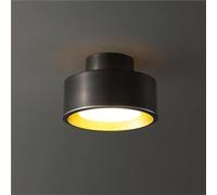 QYYZTQY Gold Black Copper Ceiling Lamp Metal Frame Round Decorative Flush Mount Ceiling Light LED Ceiling Lights with Acrylic Shade for Bedroom Dining Living Room Kitchen Hallway(Black)