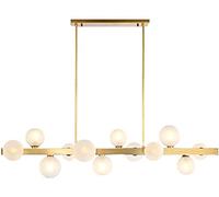 QYYZTQY Gold Brushed Brass Hanging Pendant Light Glass Globe Linear elier Fixtures Mid Century Ceiling Pendant Lamp Living Room Dining Room Kitchen Droplight Made in China Adjustable Chandeliers