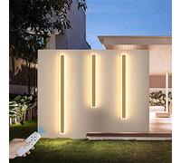QYYZTQY Gold Outdoor/Indoor Wall Light Dimmable Long Strip Garden Lamp with Remote Control IP65 Waterproof Exterior Bar 2700K-6500K Sconces for Patio Terrace Garage (120cm 68W)