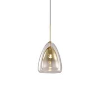 QYYZTQY Gold Pendant Light Double Layer Glass Ceiling Hanging Lamp Cone Pendant Lighting Fixture Nordic E27 Droplight for Bedroom Bedside Living Room Dining Table Lights