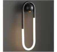 QYYZTQY Gold U-Shaped dimmable Acrylic Lamp Indoor Lighting Fixture Suitable for Bedroom Corridor Living Room Kitchen Island LED Wall Lamp(Black)