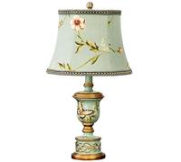 QYYZTQY Green Floral Table Lamp French Country Farmhouse Table Lamp for Living Room Tall Skinny End Bedside Lamp Vintage Rustic Nightstand Lamp for Bedroom Desk Entryway Farmhouse Home Office