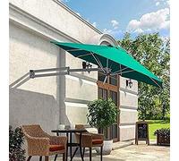 QYYZTQY Green Wall Mounted Patio Garden Parasol, 8.2ft Deck Sun Shade with 8 Ribs, Outdoor Umbrella for Backyard