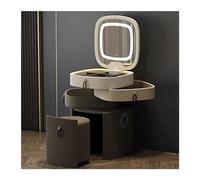 QYYZTQY Grey Vanity with 1 Drawer Velvet Stool and Laptop Study Writing Desk Stylish Makeup Dressing Table for Home Office
