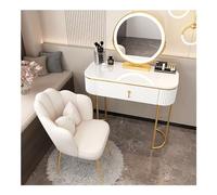 QYYZTQY Grey Vanity with 1 Drawer Velvet Stool and Laptop Study Writing Desk Stylish Makeup Dressing Table for Home Office