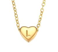 QYYZTQY Heart Initial Necklace For Women, Minimalist Small Love Initial Necklace, K L M N O P Q R S T Letter Heart Pendant Necklace, Heart Necklace with Initial