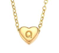 QYYZTQY Heart Initial Necklace For Women, Minimalist Small Love Initial Necklace, K L M N O P Q R S T Letter Heart Pendant Necklace, Heart Necklace with Initial