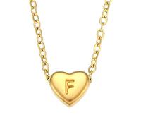 QYYZTQY Heart Initial Necklace For Women, Minimalist Small Love Initial Necklace, U V W X Y Z Letter Heart Pendant Necklace, Heart Necklace with Initial