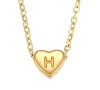 QYYZTQY Heart Initial Necklace For Women, Minimalist Small Love Initial Necklace, U V W X Y Z Letter Heart Pendant Necklace, Heart Necklace with Initial