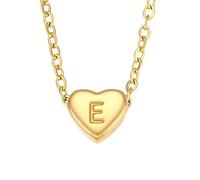QYYZTQY Heart Initial Necklace For Women, Minimalist Small Love Initial Necklace, U V W X Y Z Letter Heart Pendant Necklace, Heart Necklace with Initial