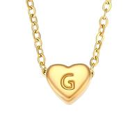 QYYZTQY Heart Initial Necklace For Women, Minimalist Small Love Initial Necklace, U V W X Y Z Letter Heart Pendant Necklace, Heart Necklace with Initial
