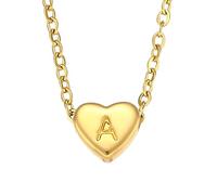 QYYZTQY Heart Initial Necklace For Women, Minimalist Small Love Initial Necklace, U V W X Y Z Letter Heart Pendant Necklace, Heart Necklace with Initial