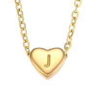 QYYZTQY Heart Initial Necklace For Women, Minimalist Small Love Initial Necklace, U V W X Y Z Letter Heart Pendant Necklace, Heart Necklace with Initial