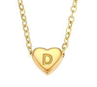 QYYZTQY Heart Initial Necklace For Women, Minimalist Small Love Initial Necklace, U V W X Y Z Letter Heart Pendant Necklace, Heart Necklace with Initial