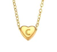 QYYZTQY Heart Initial Necklace For Women, Minimalist Small Love Initial Necklace, U V W X Y Z Letter Heart Pendant Necklace, Heart Necklace with Initial